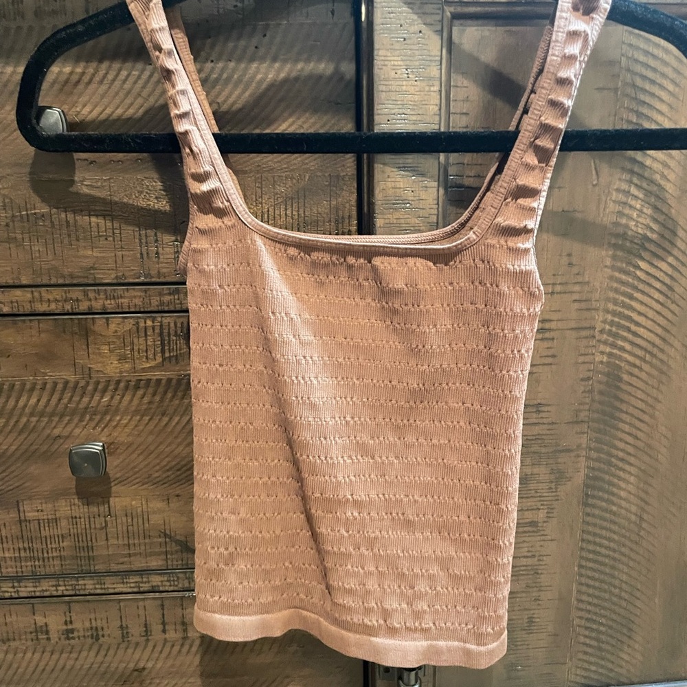 FREE PEOPLE Textured Camisole in Chocolate Brown